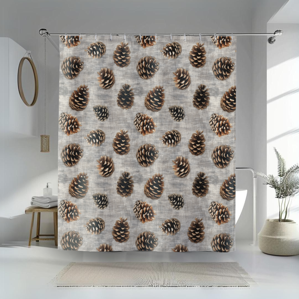 Pinecone Forest Shower Curtain