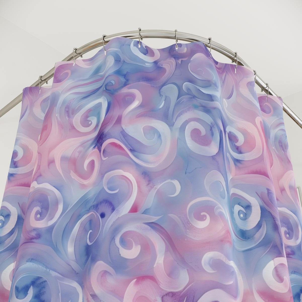 Pastel Watercolor Swirls Shower Curtain