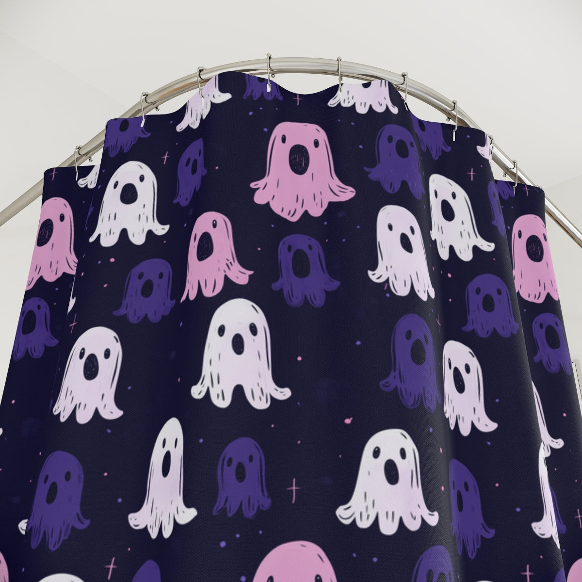 Purple Ghosts Shower Curtains