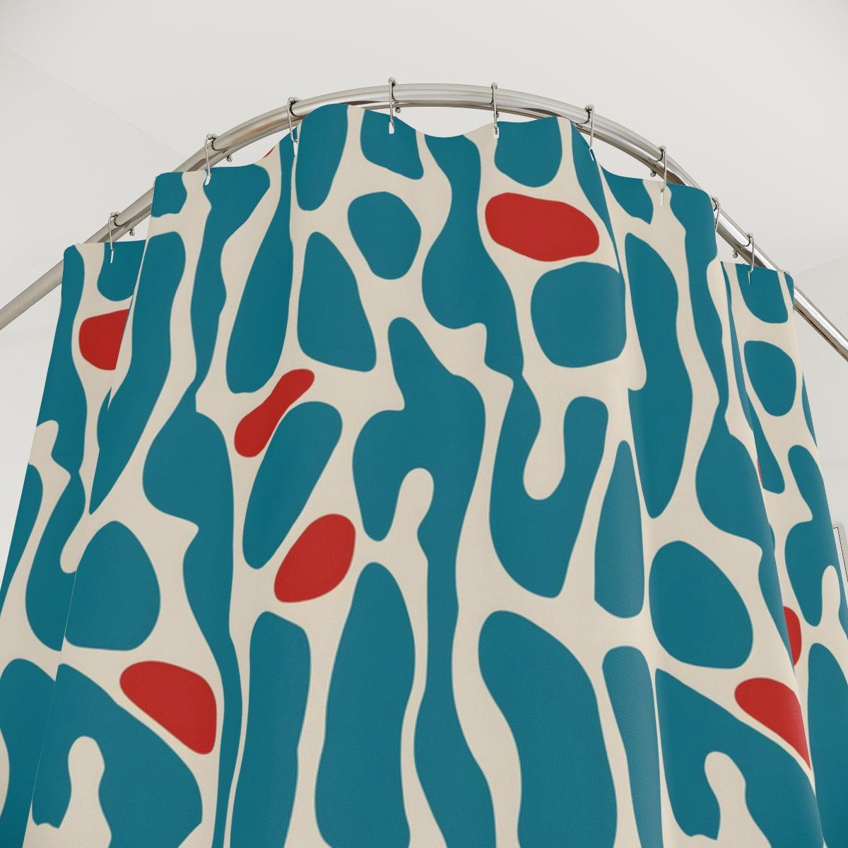 Abstract Turquoise Shower Curtain