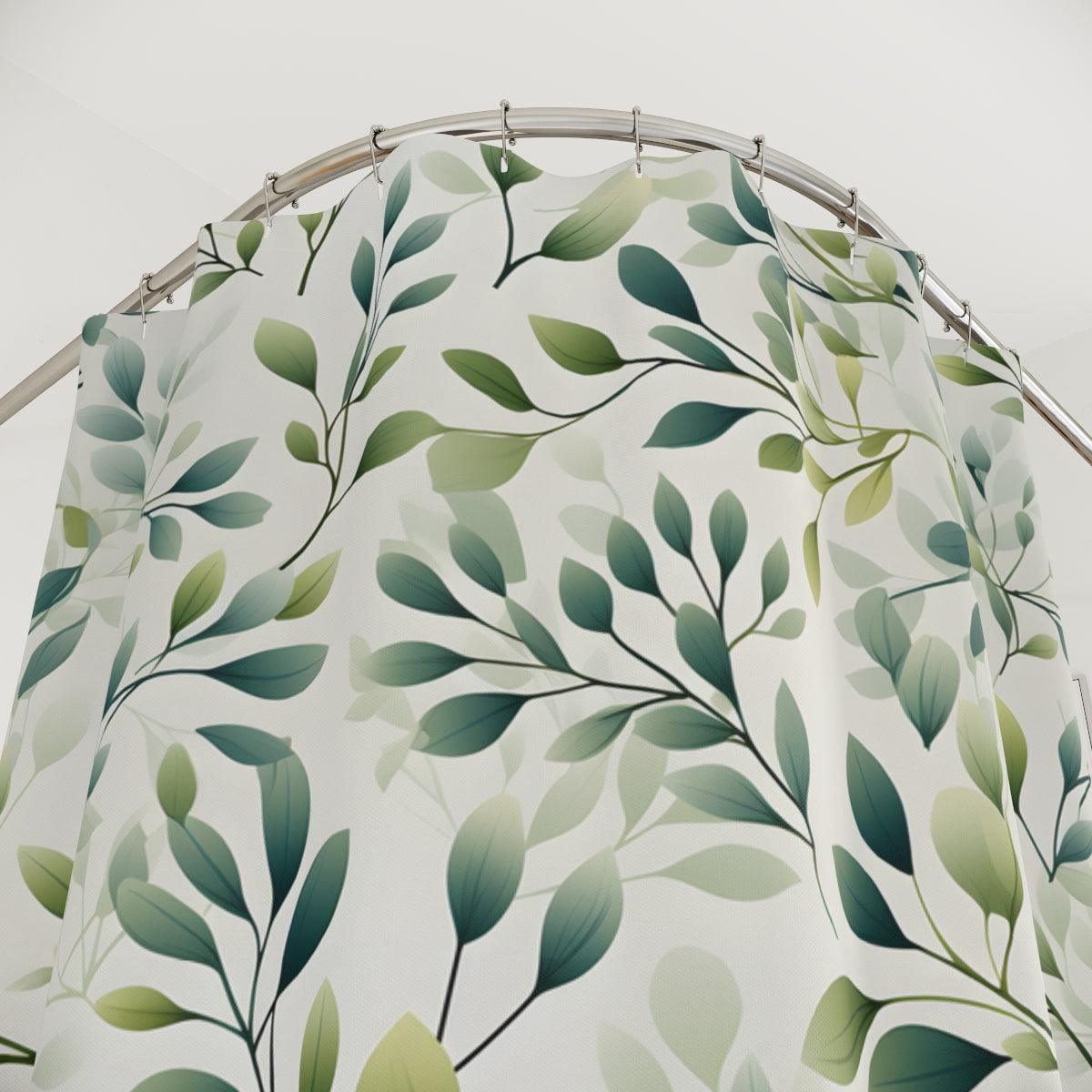 Green Leaves Serenity Shower Curtain