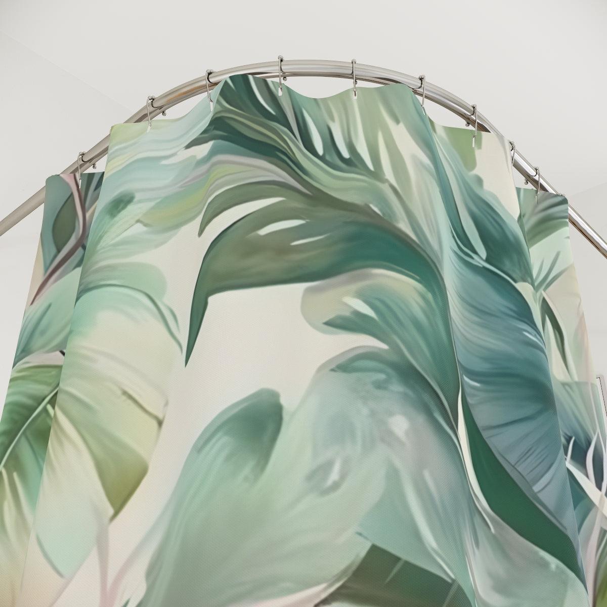 Tropical Leaves Shower Curtain