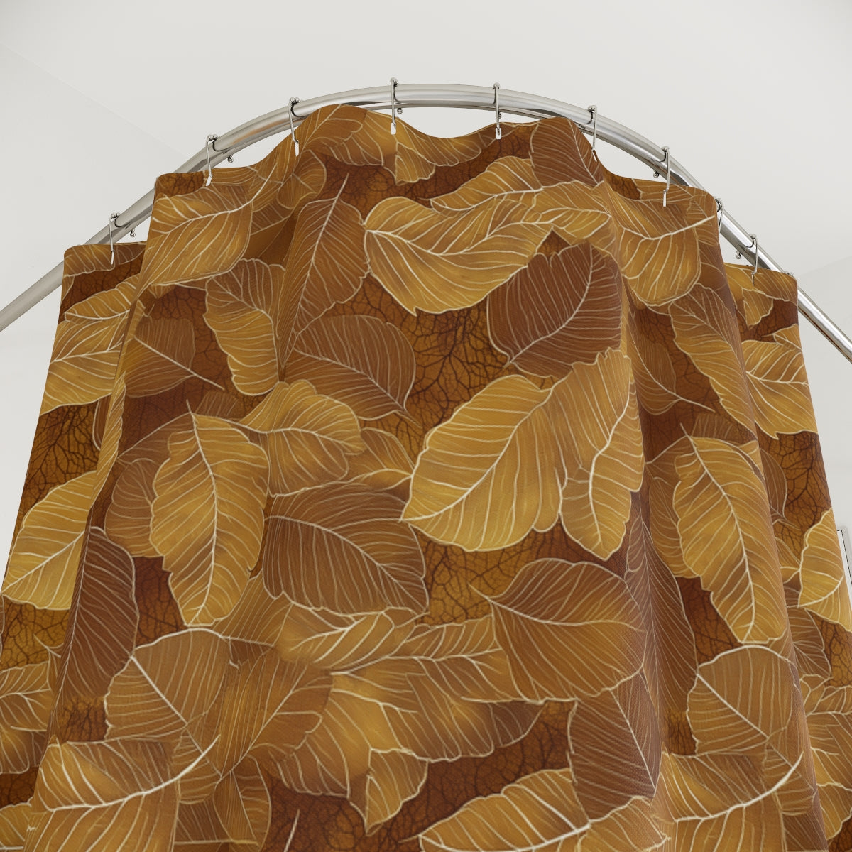 Brown Leaves Shower Curtains