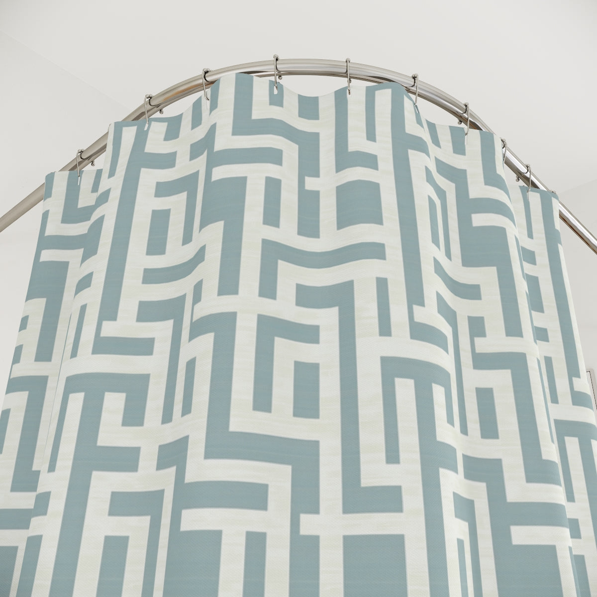 Blue Greek Key Shower Curtains