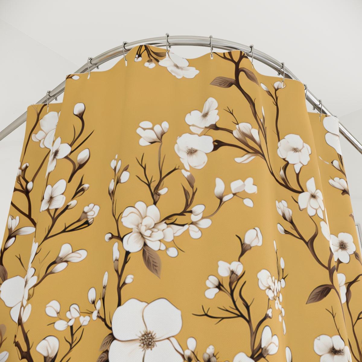 Yellow Modern Farmhouse Shower Curtains