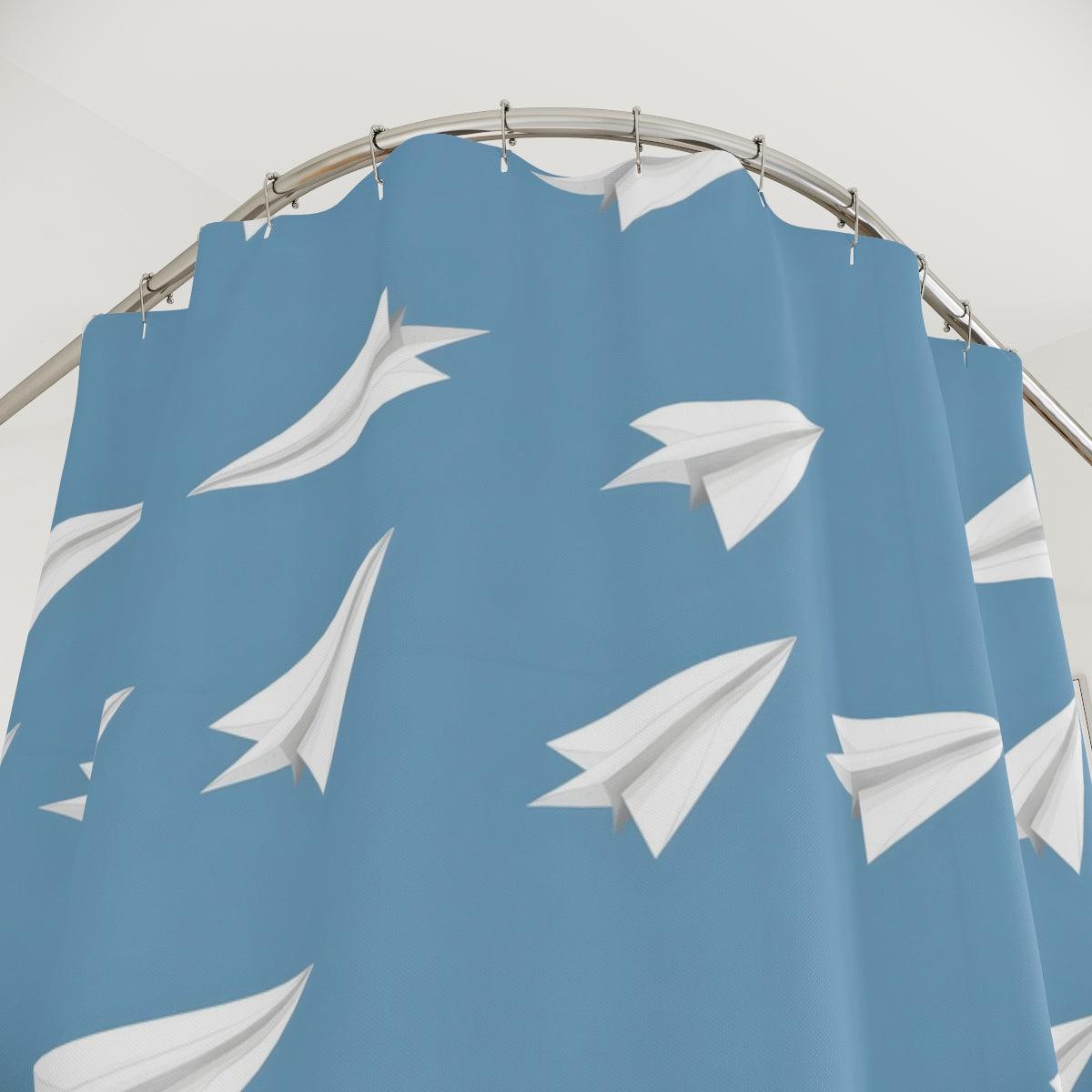 Paper Plane Adventure Shower Curtain