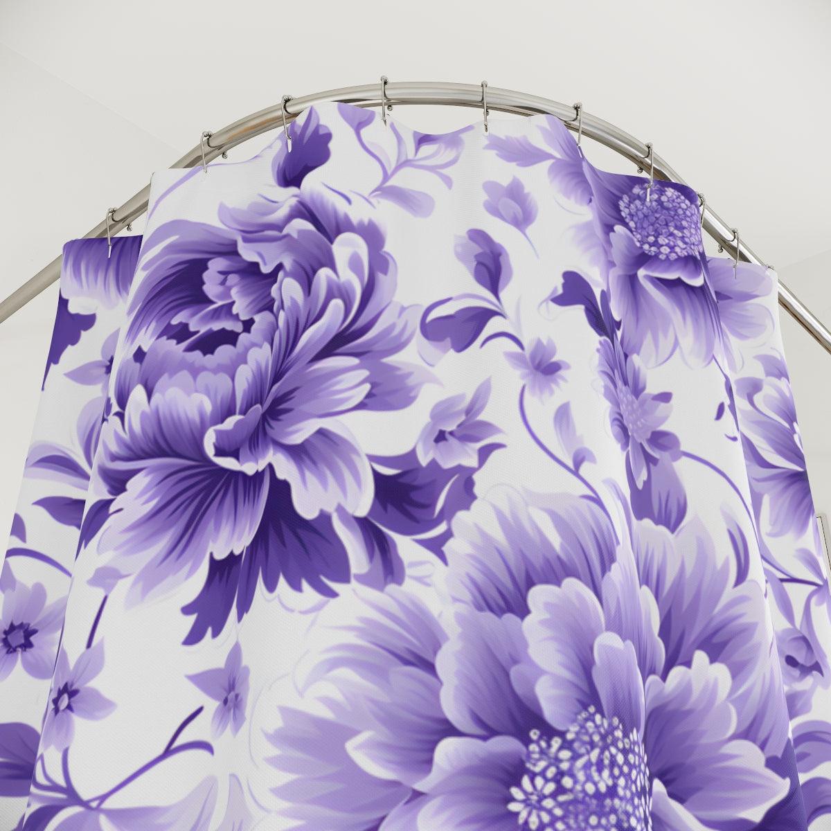 Purple Floral Shower Curtain