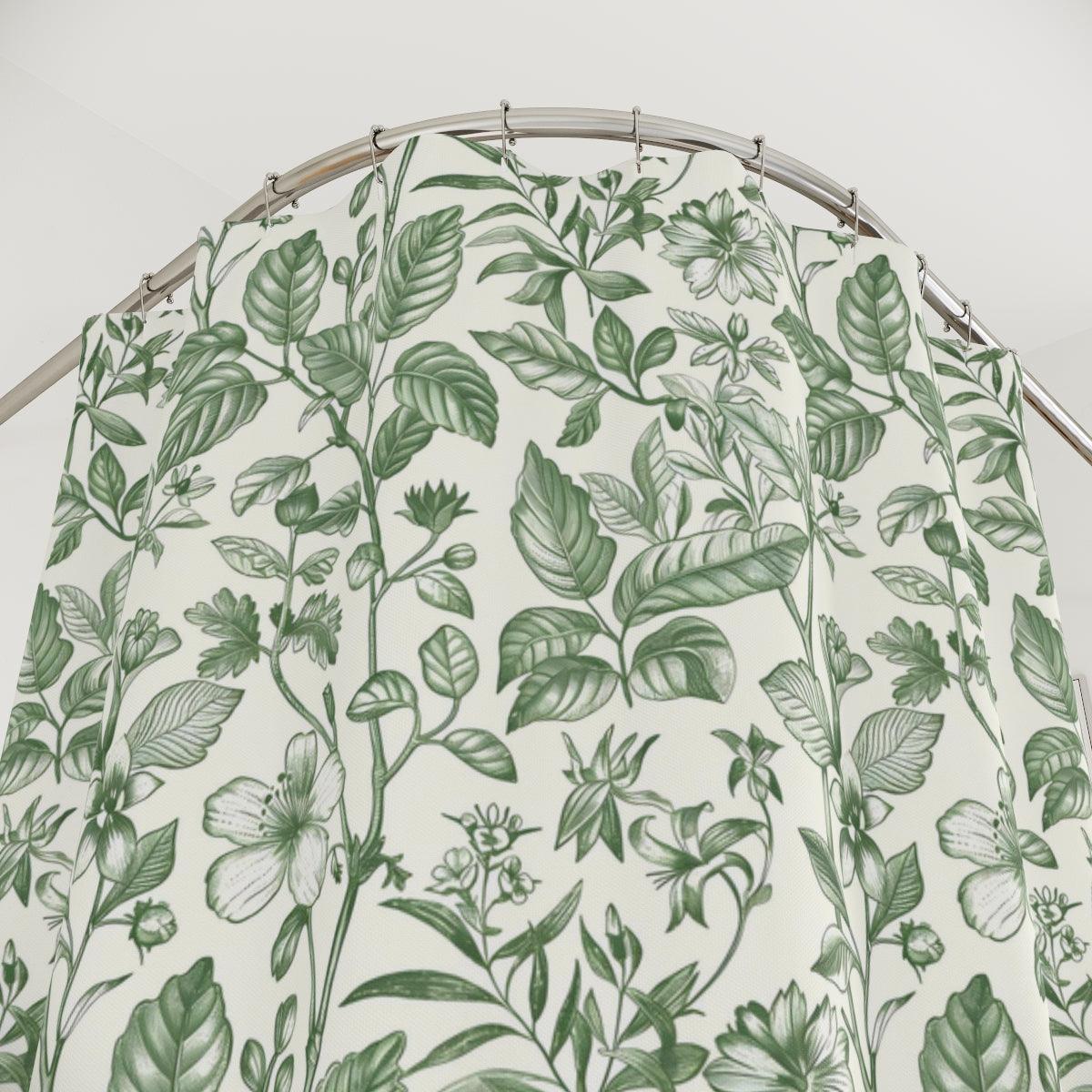 Green Botanical Bliss Shower Curtain