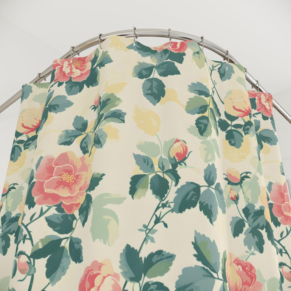 Floral Pattern Shower Curtain