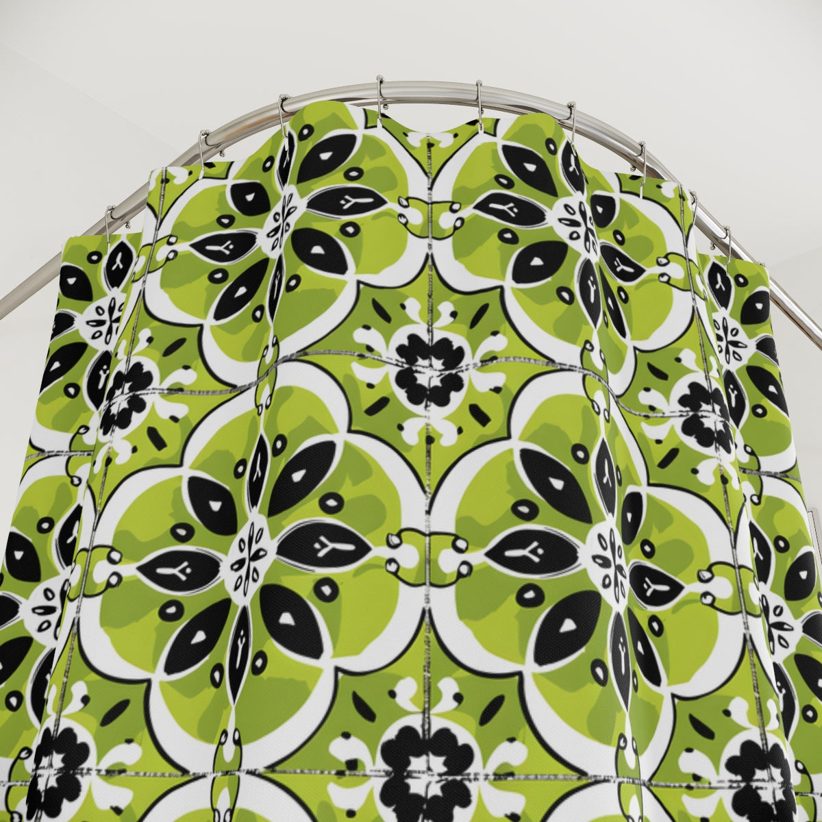 Lime Tile Shower Curtain