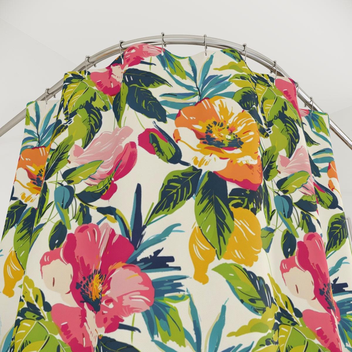 Tropical Floral Escape Shower Curtain