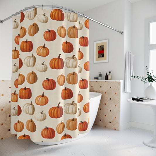 Multi Pumpkin Harvest Shower Curtain