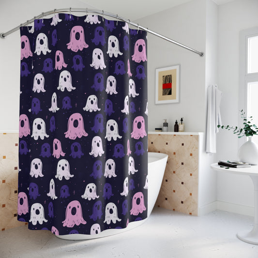 Purple Ghosts Shower Curtains