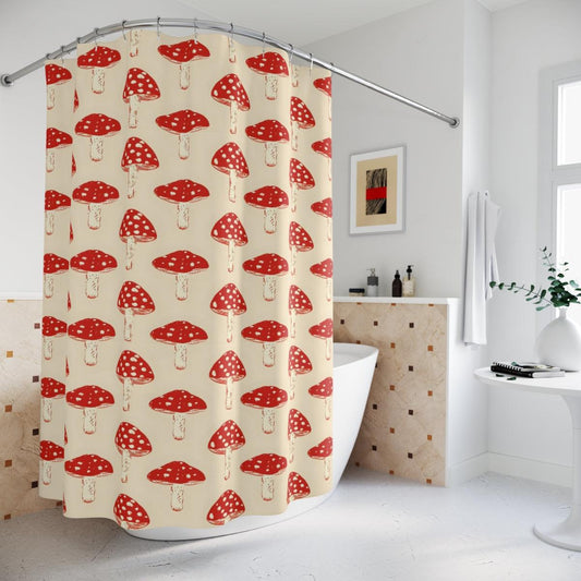 Red Mushroom Shower Curtain