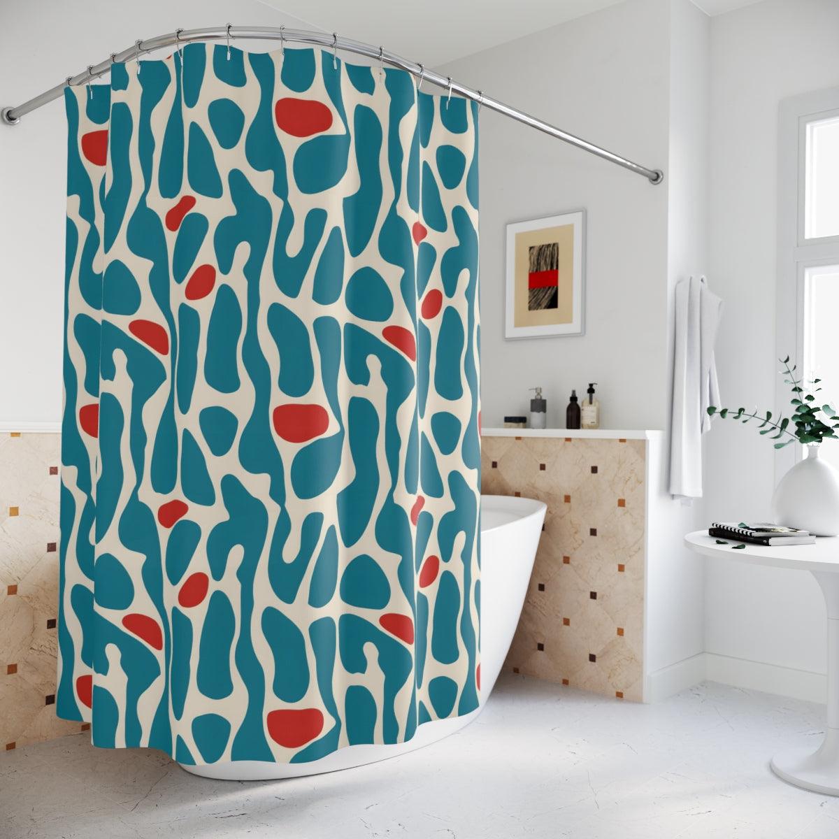 Abstract Turquoise Shower Curtain