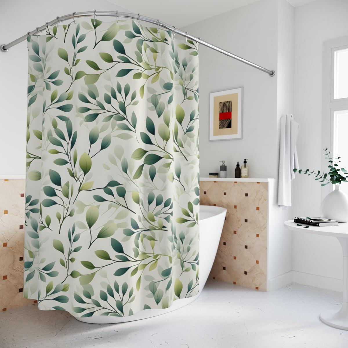 Green Leaves Serenity Shower Curtain