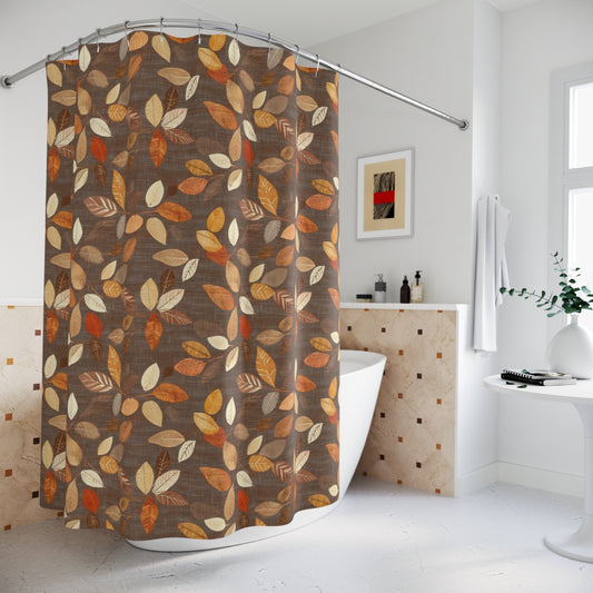 Chestnut Leaves Shower Curtains