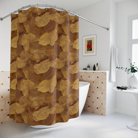 Brown Leaves Shower Curtains