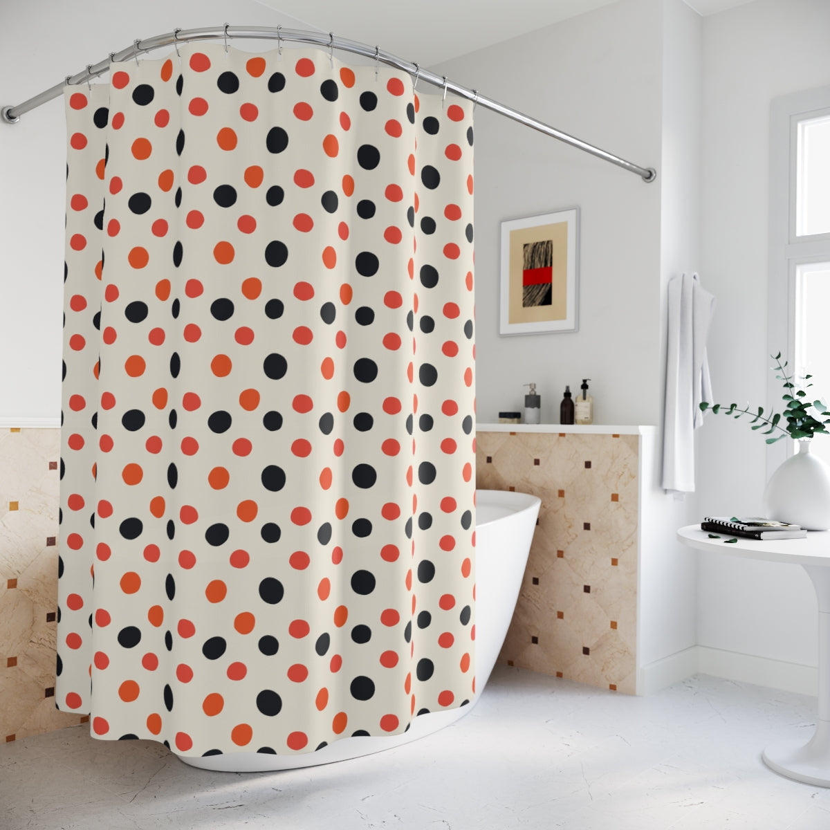 Vintage polka dot Shower Curtains