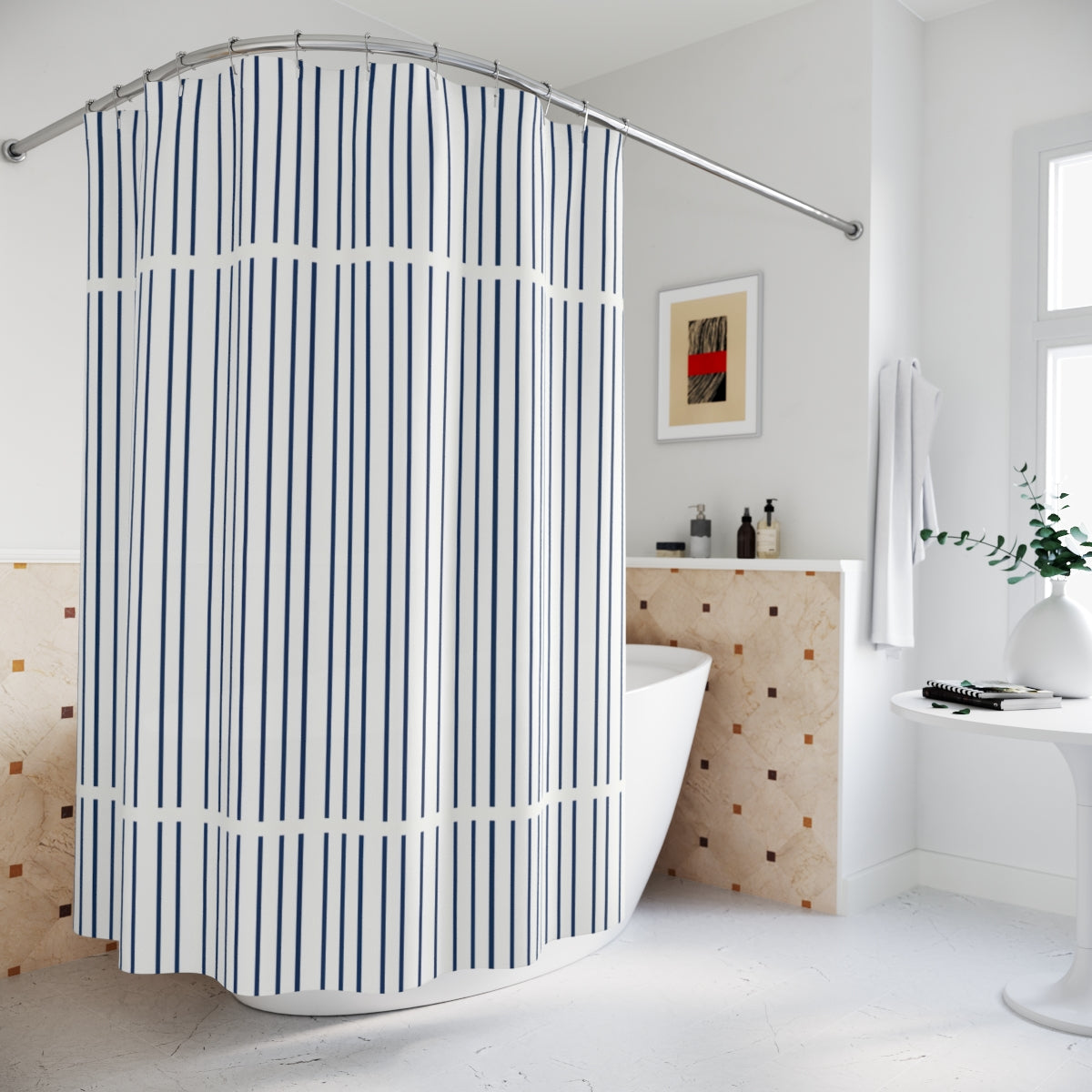 Modern Pinstripe Shower Curtain