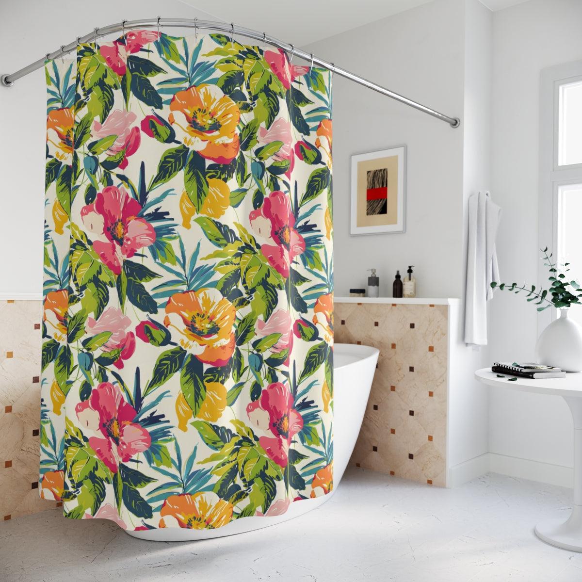 Tropical Floral Escape Shower Curtain