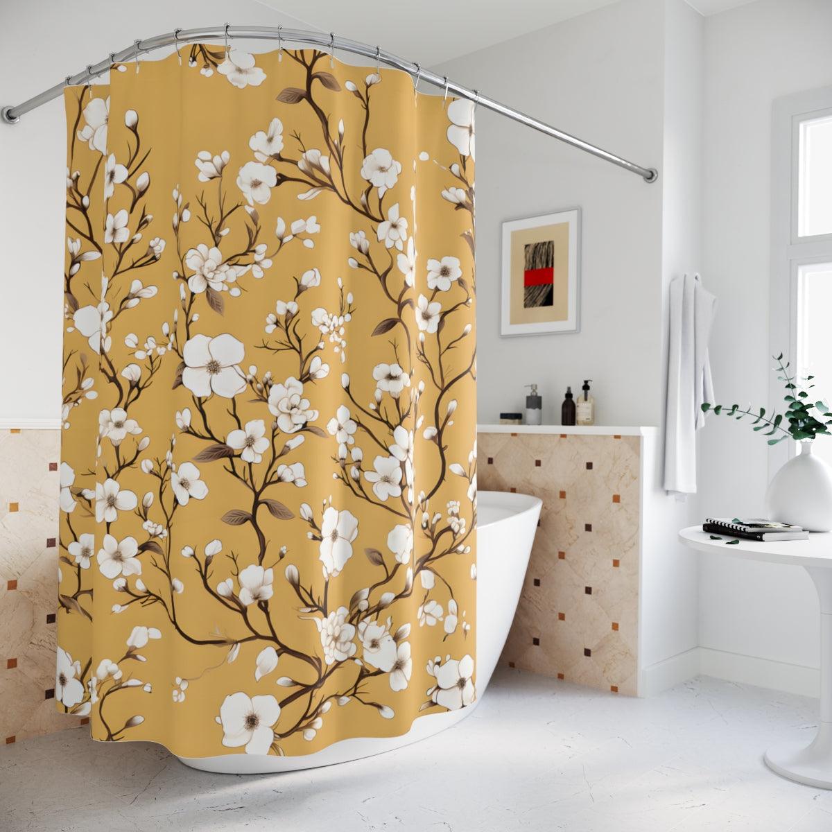 Yellow Modern Farmhouse Shower Curtains