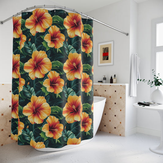 Tropical Hibiscus Shower Curtains