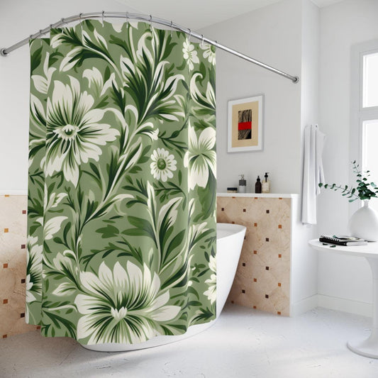 Green Pocelain Shower Curtains