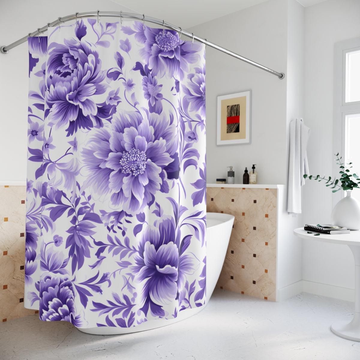 Purple Floral Shower Curtain