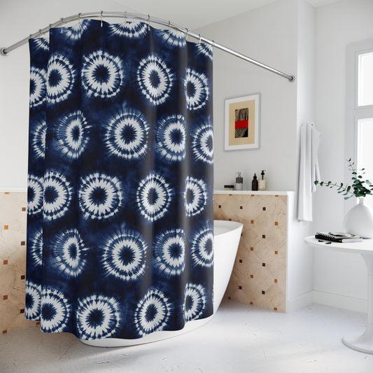 Blue Tie Dye Shower Curtains