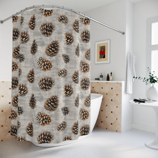 Pinecone Forest Shower Curtain