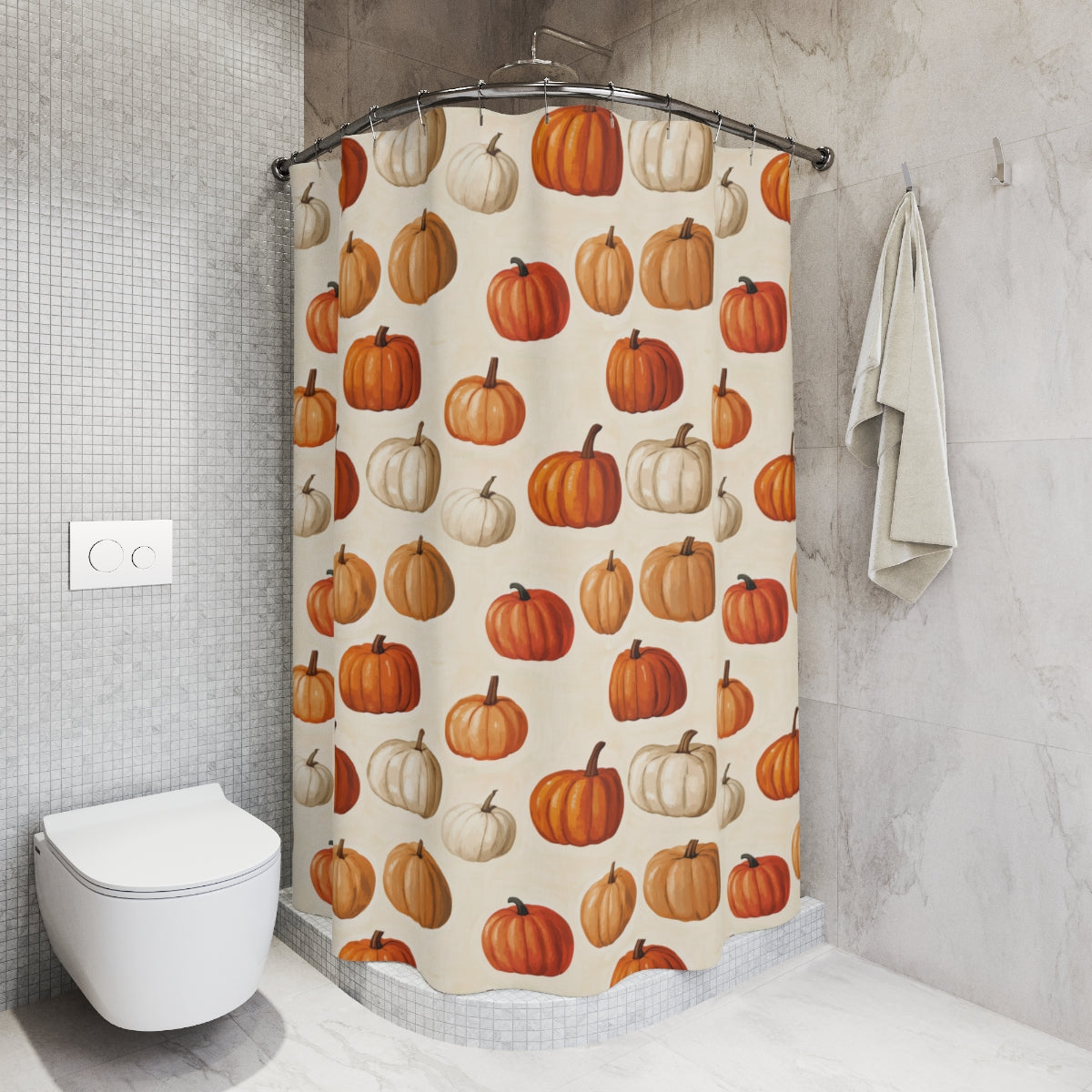 Multi Pumpkin Harvest Shower Curtain