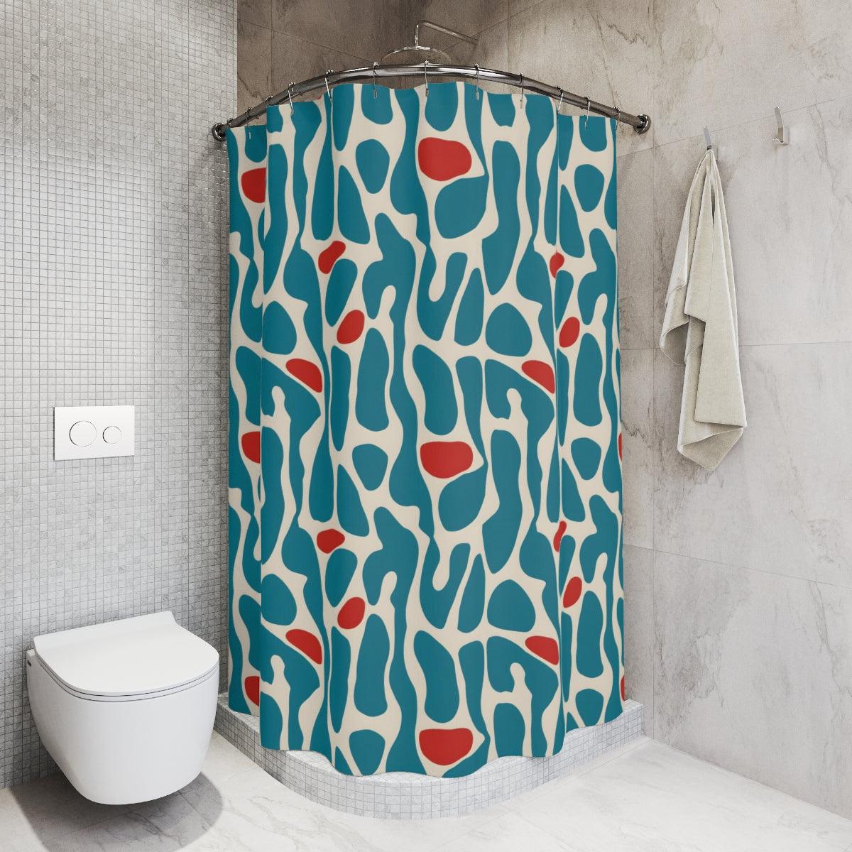 Abstract Turquoise Shower Curtain