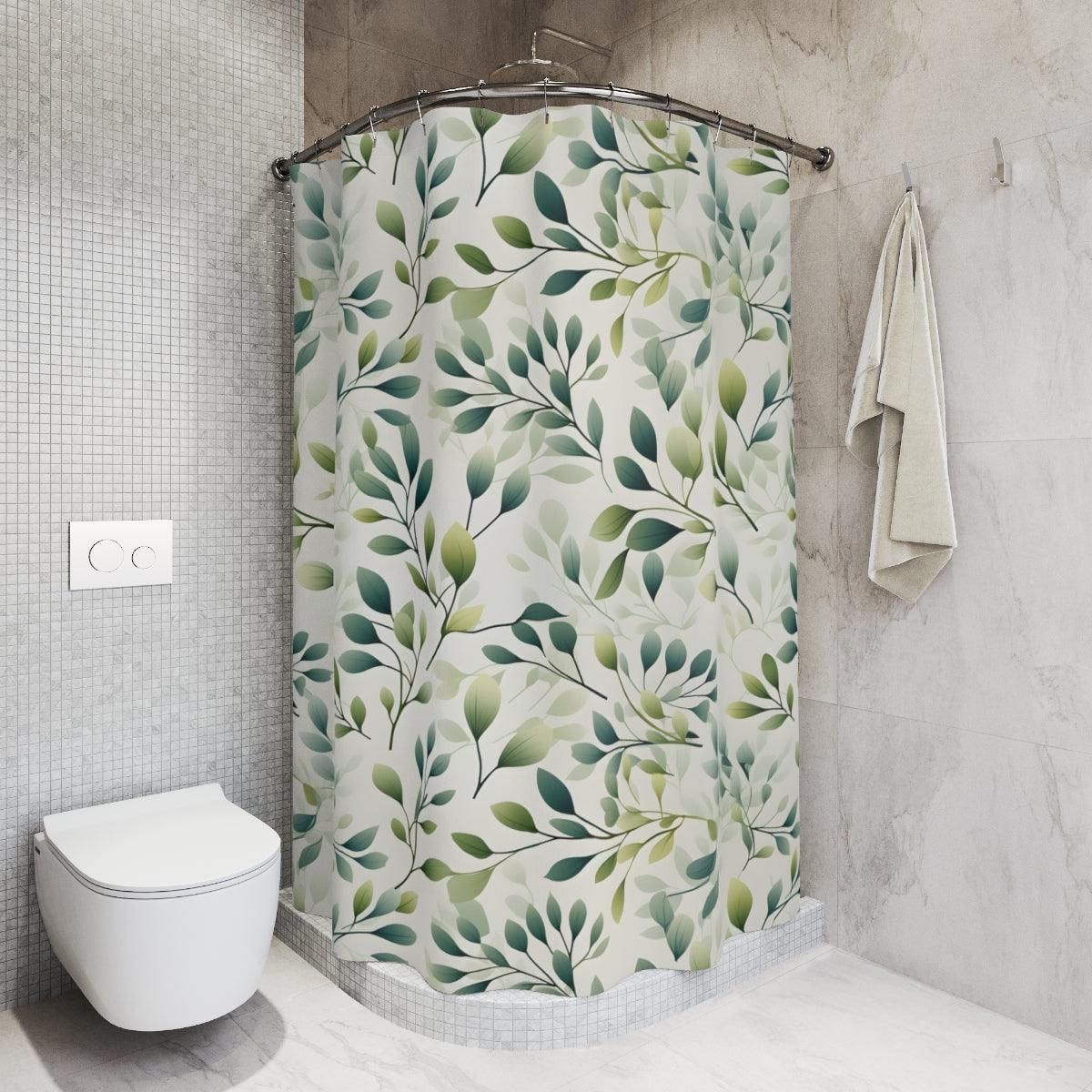 Green Leaves Serenity Shower Curtain