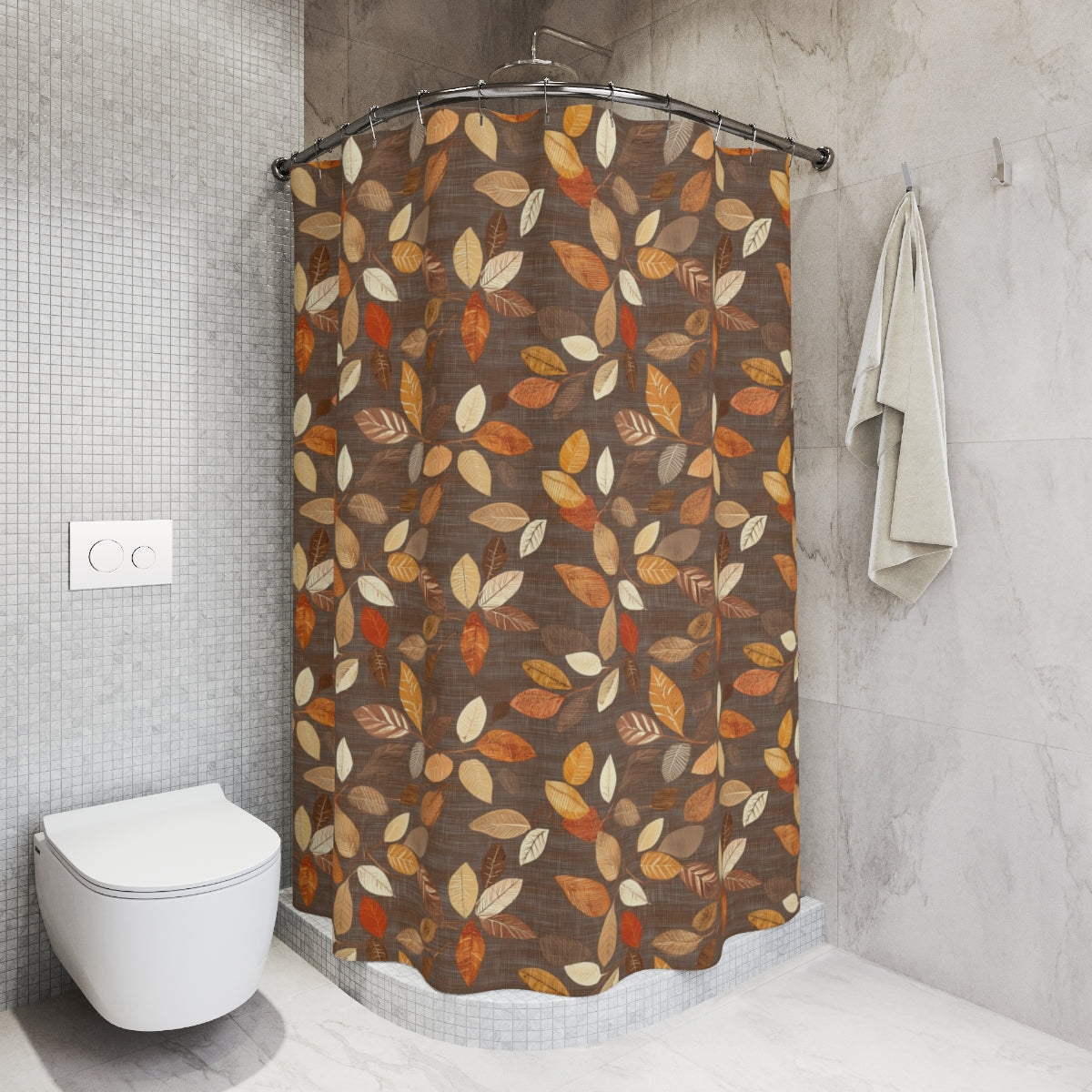 Chestnut Leaves Shower Curtains