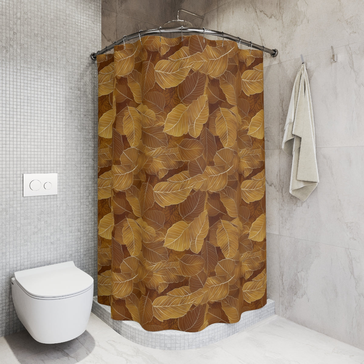 Brown Leaves Shower Curtains