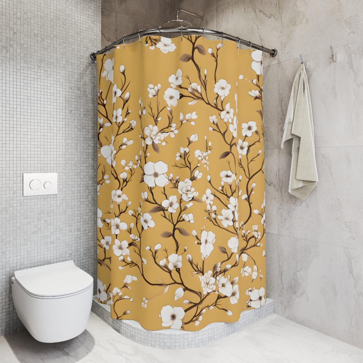 Yellow Modern Farmhouse Shower Curtains