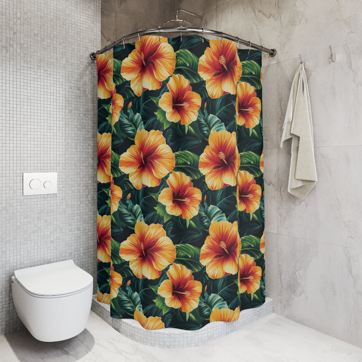 Tropical Hibiscus Shower Curtains