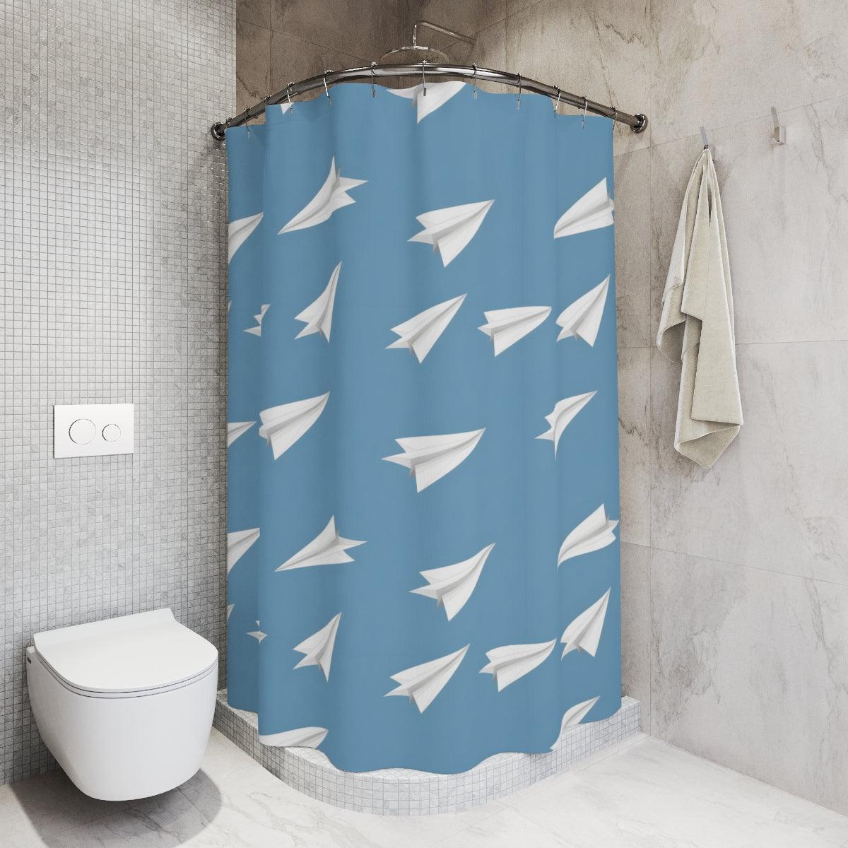 Paper Plane Adventure Shower Curtain