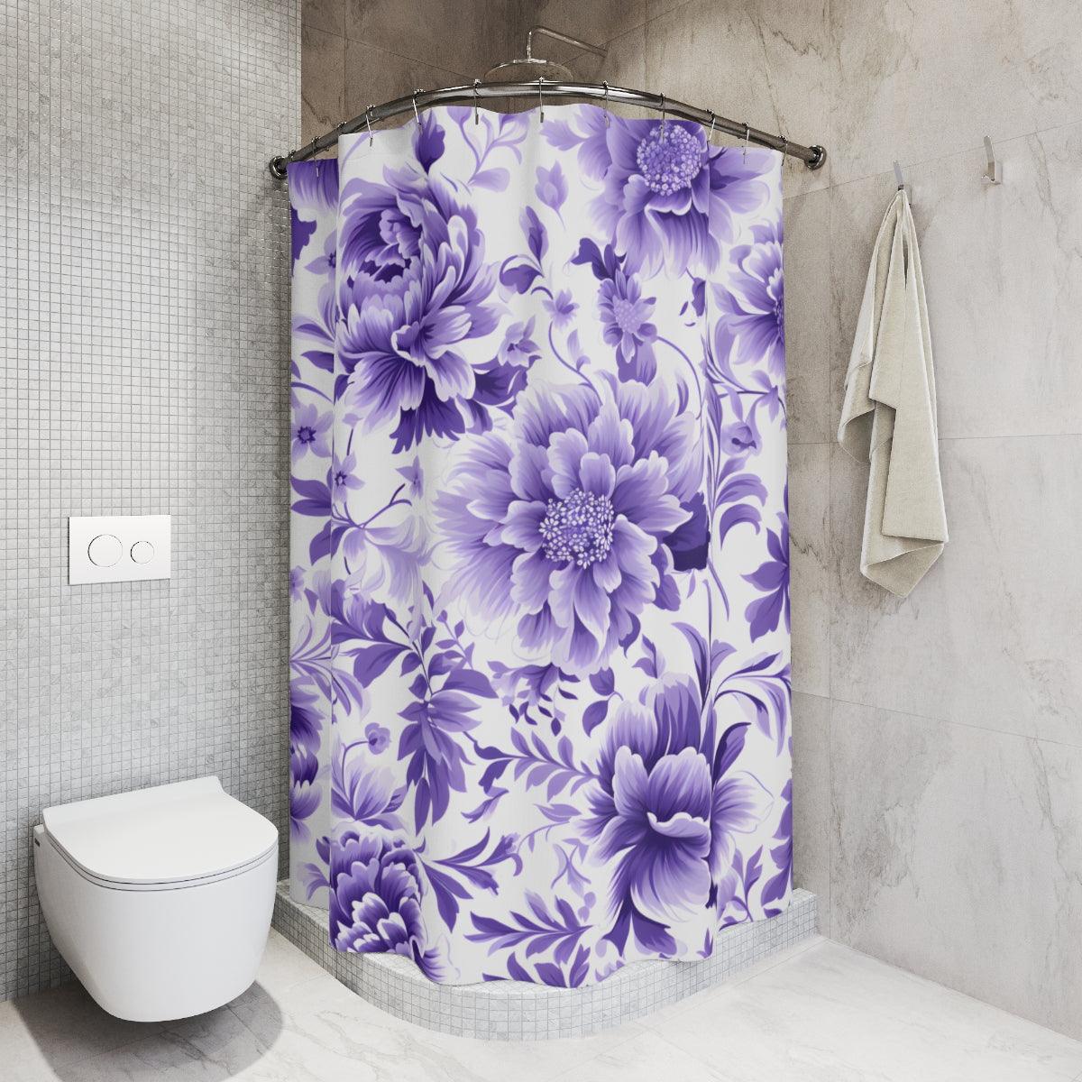 Purple Floral Shower Curtain