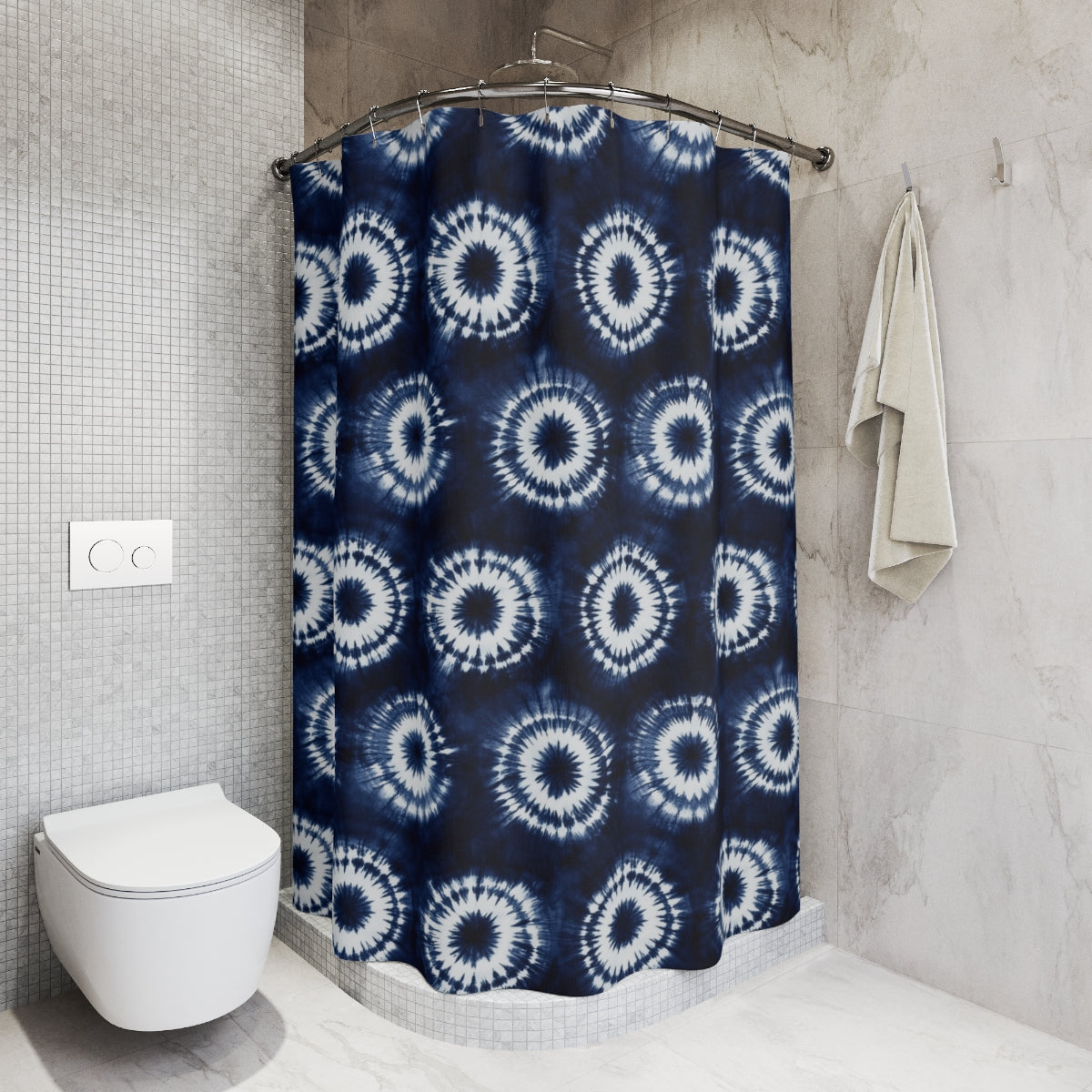 Blue Tie Dye Shower Curtains