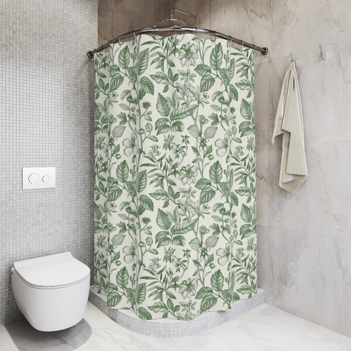 Green Botanical Bliss Shower Curtain