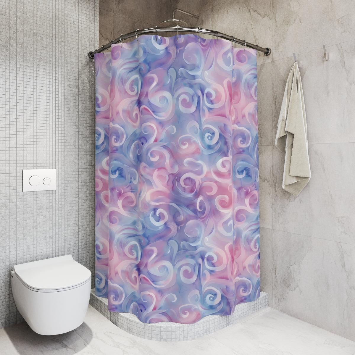 Pastel Watercolor Swirls Shower Curtain