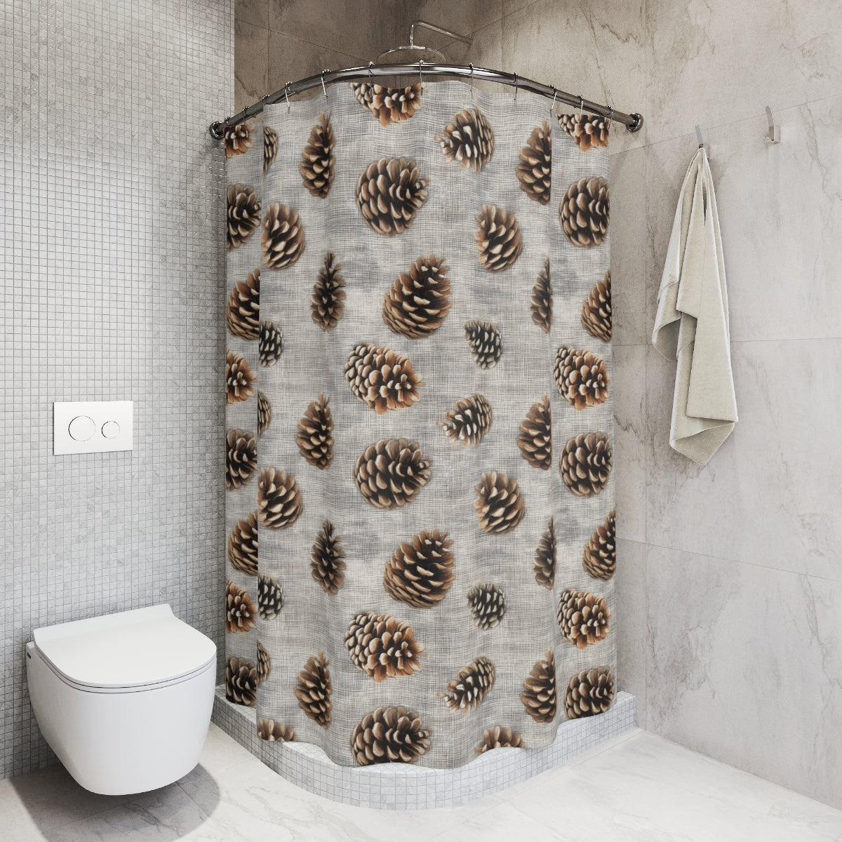 Pinecone Forest Shower Curtain