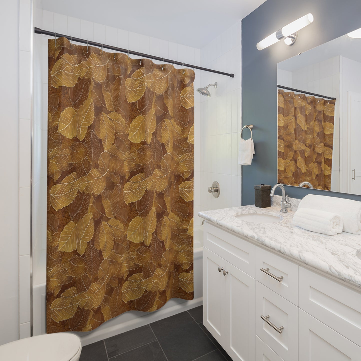 Brown Leaves Shower Curtains