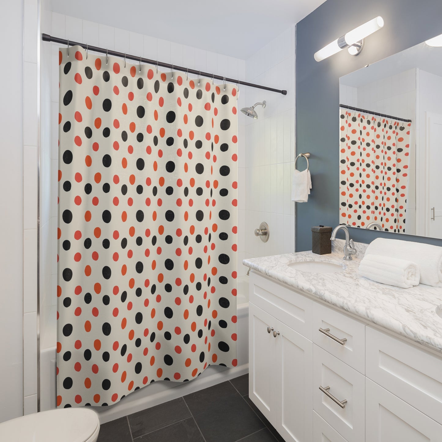 Vintage polka dot Shower Curtains