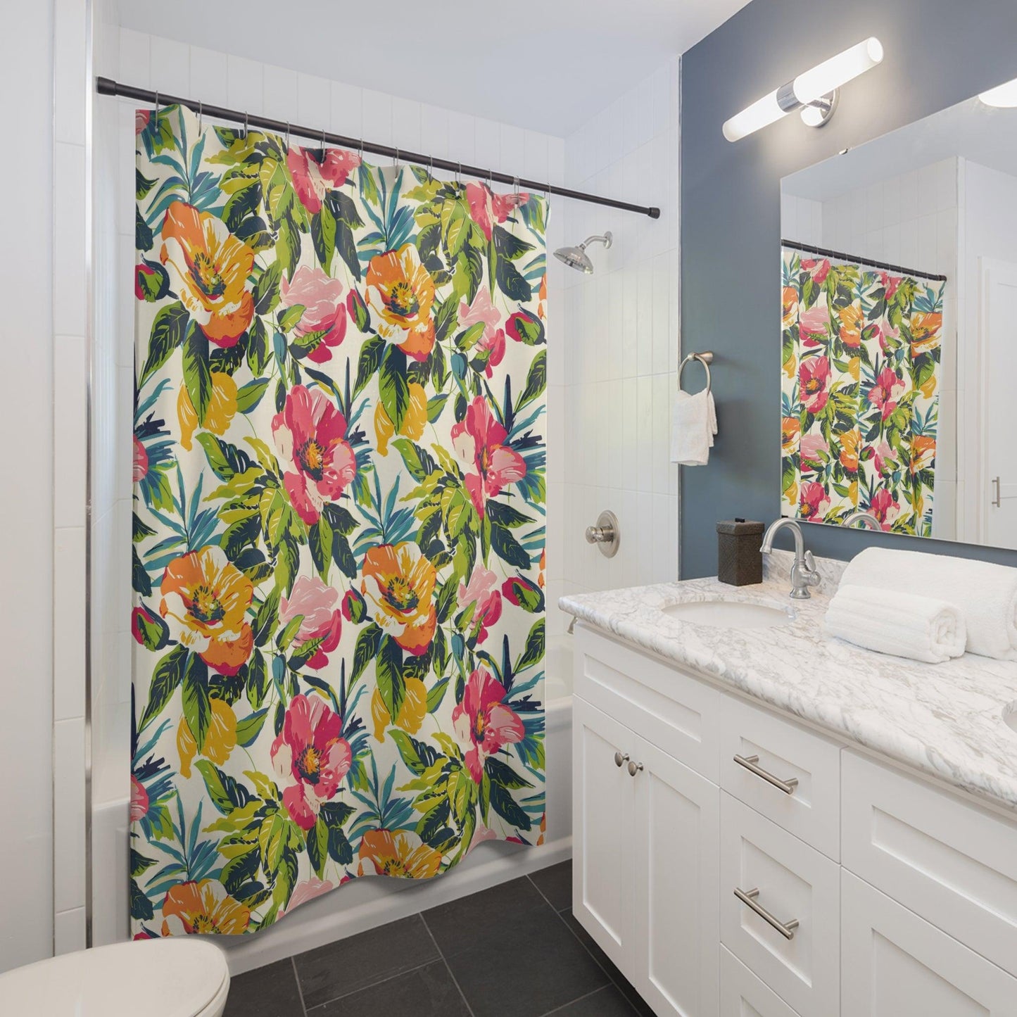 Tropical Floral Escape Shower Curtain