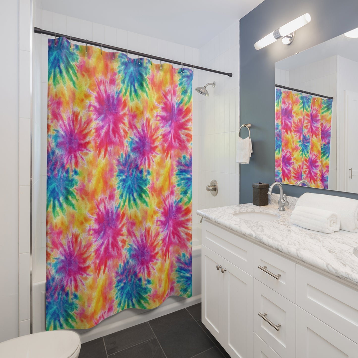 Vibrant Tie-Dye Shower Curtain