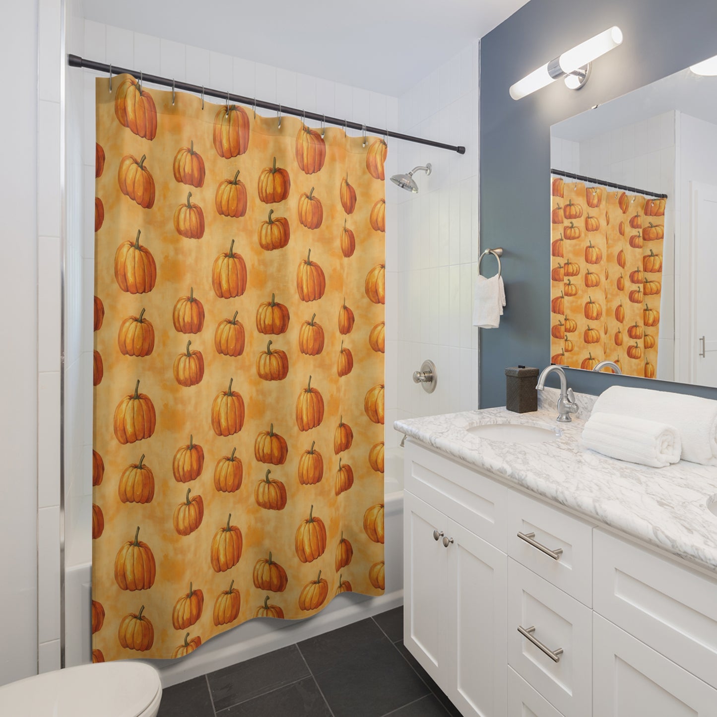 Rustic Pumpkin Shower Curtains