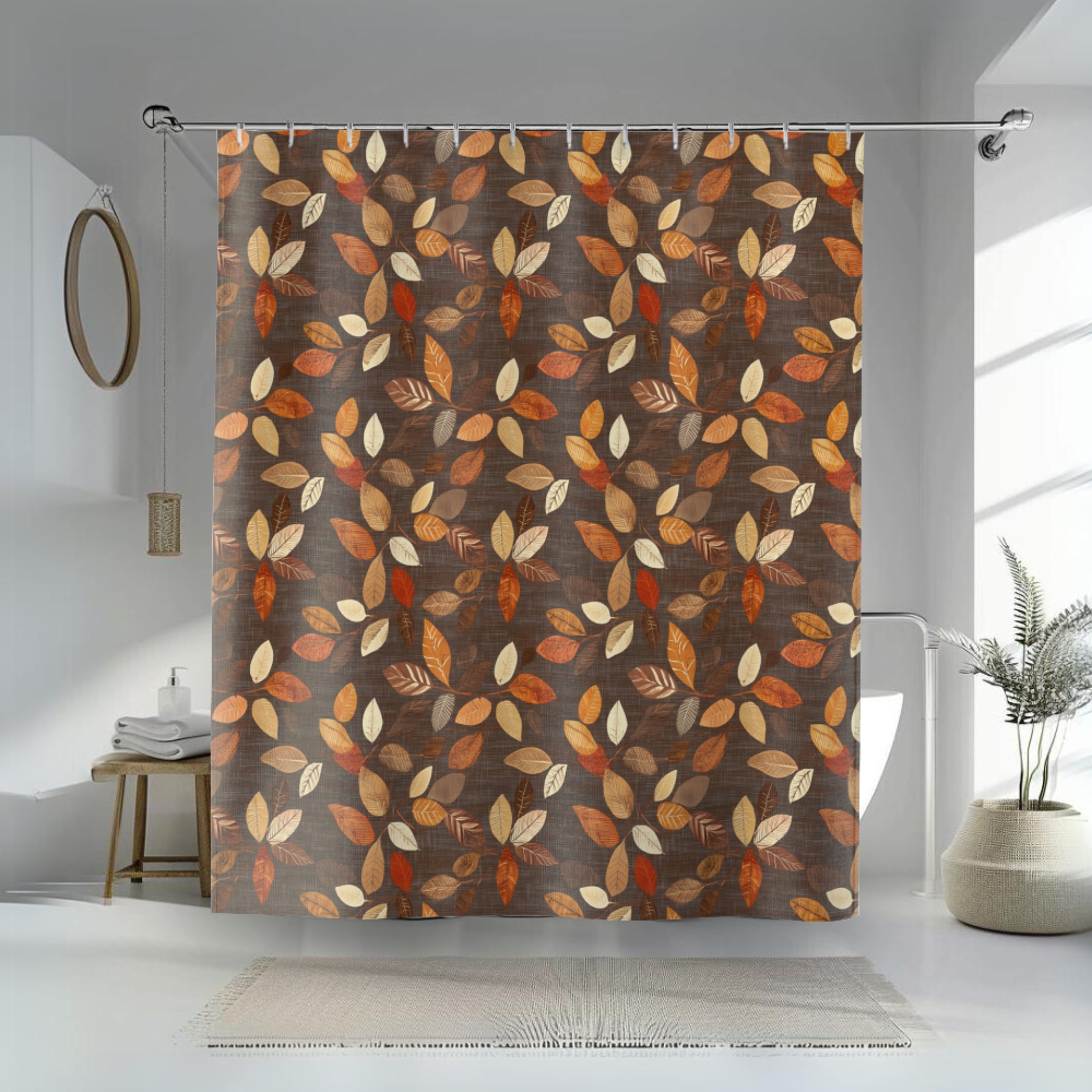 Chestnut Leaves Shower Curtains